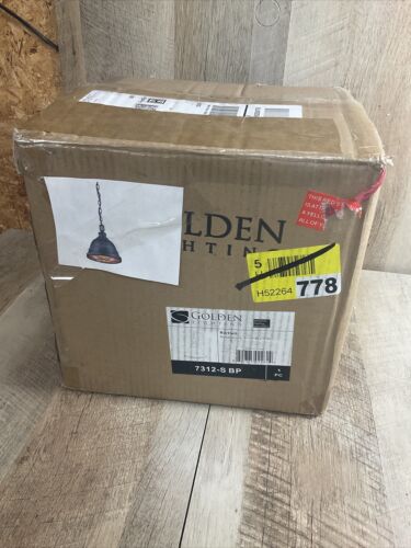 Golden Lighting 7312-S BP Bartlett Pendant, Black Patina (6922780541111)
